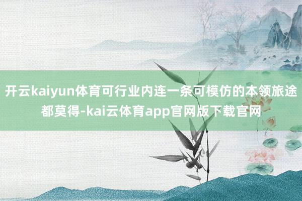 开云kaiyun体育可行业内连一条可模仿的本领旅途都莫得-kai云体育app官网版下载官网